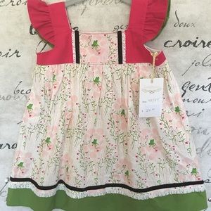 Etsy boutique toddler top shabby chic 4t - 5t NWT